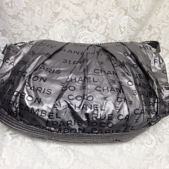 Chanel Silver-Black Weekend-Beach Crossbody - Picture 10 of 13